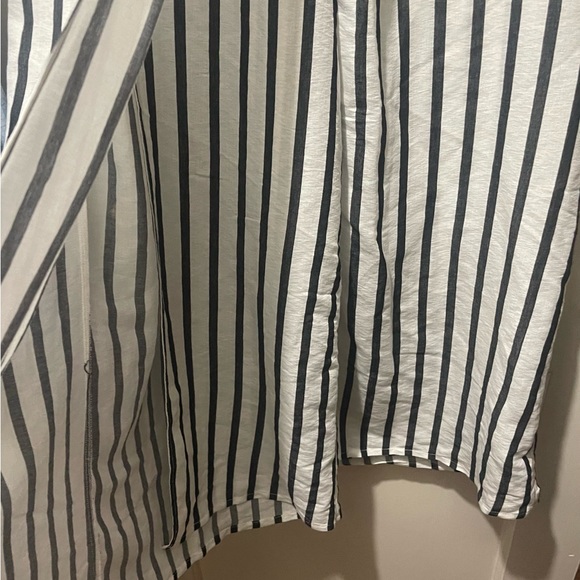 Abercrombie & Fitch Wide Leg Beach Pants black Striped Split Leg Sz S - Picture 4 of 8